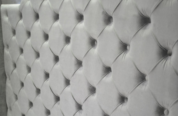upholstered chrome fabric bed 4