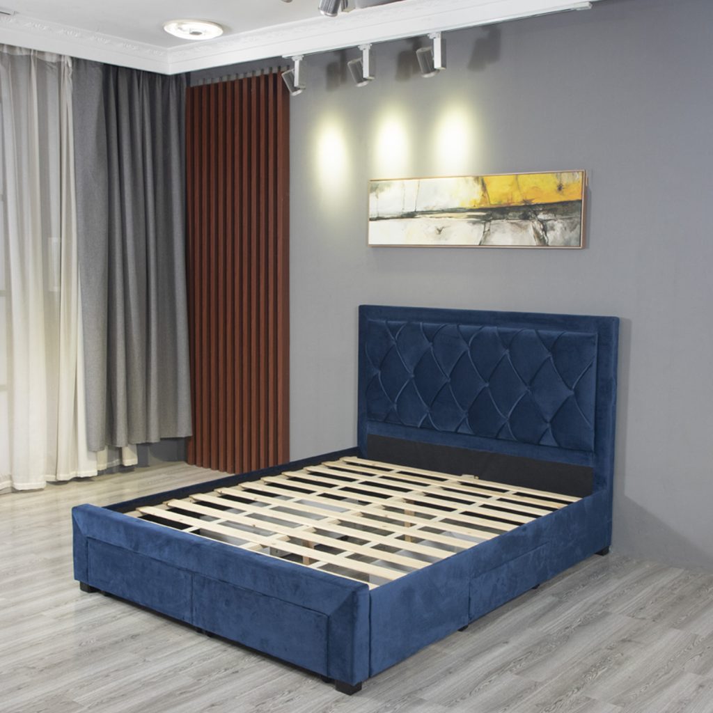 4 drawers velvet bed 5
