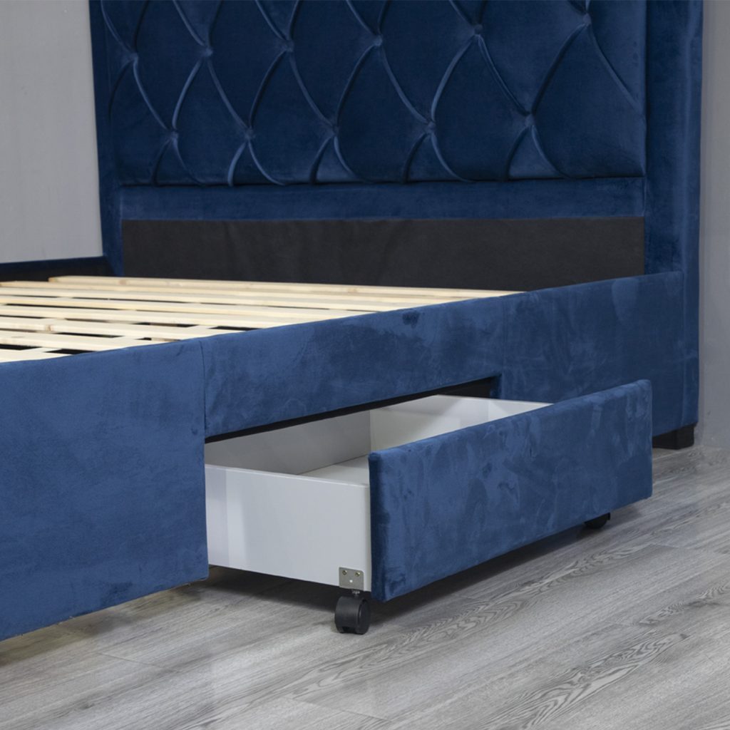 4 drawers velvet bed 9