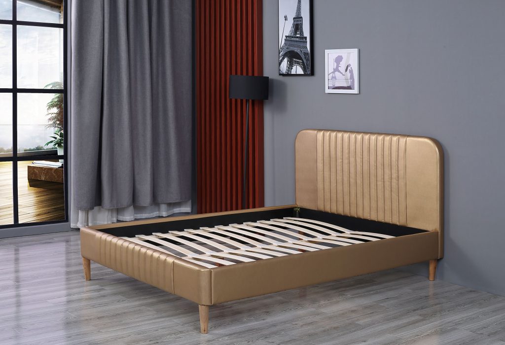 Gold Bounded Leather Bed 4