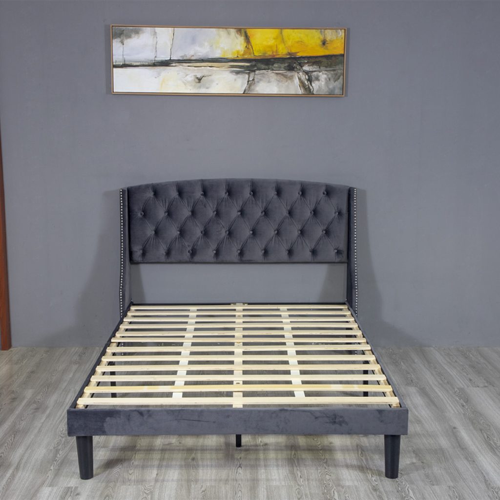 Modern Velvet Flat Bed 4