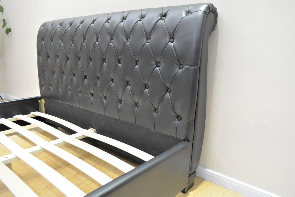 Upholstered PU Sleigh Bed 2