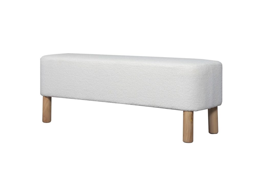 White Wool Home Bench 5