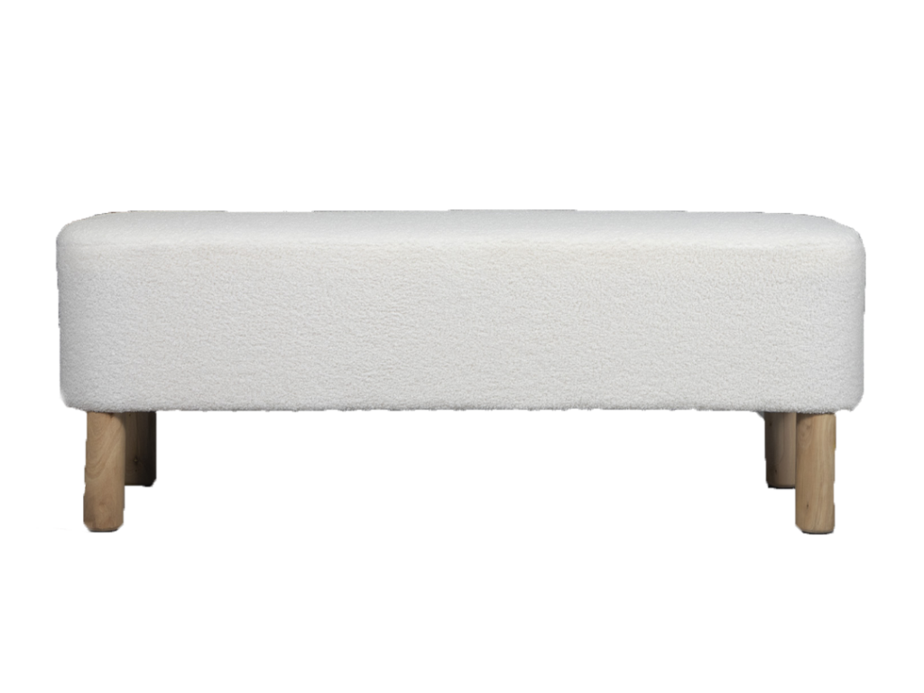 White Wool Home Bench 6