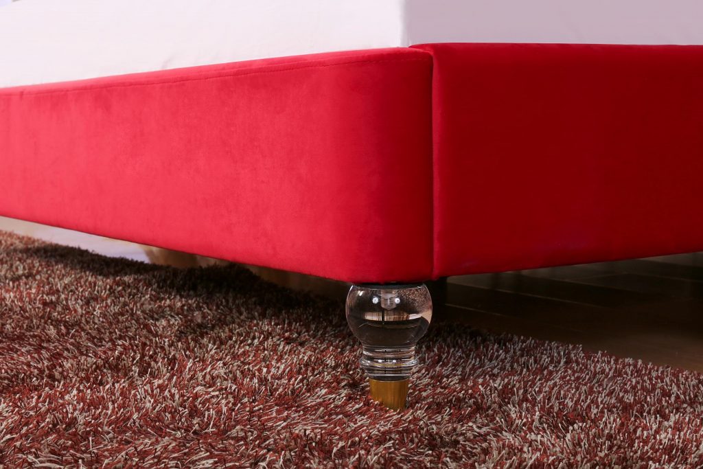 Modern Red Upholstered Flat Bed 2